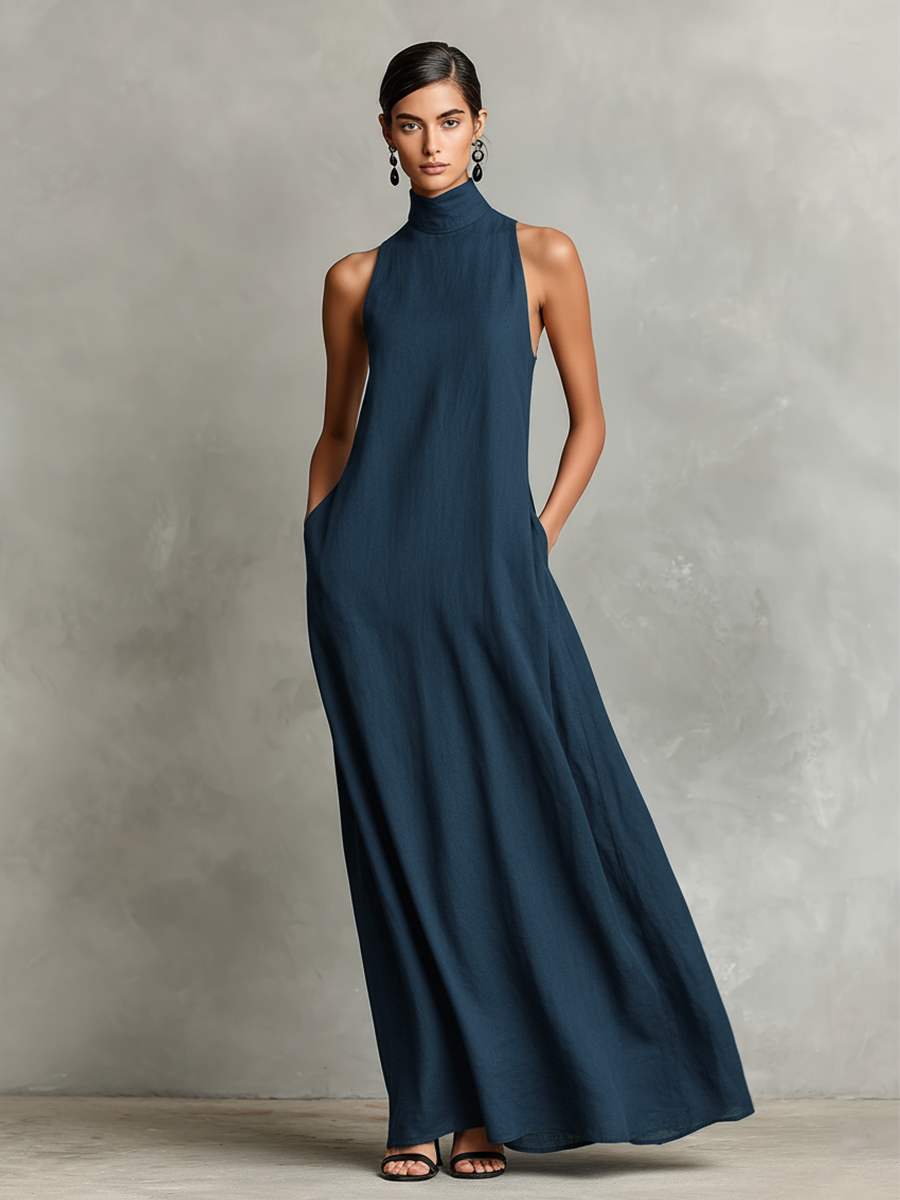 Macarena • Minimalist Black Long Dress