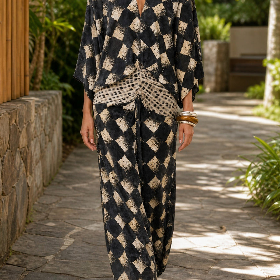 Maelia | Mediterranean Mosaic Maxi Dress