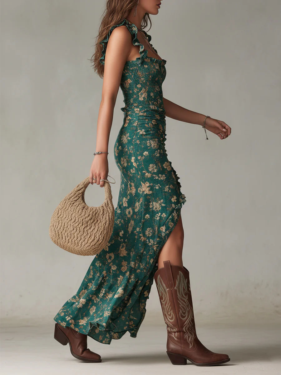 Alma • Boho Floral Maxi Dress