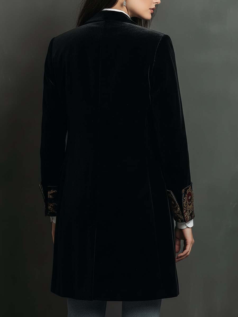 Verity | Black Baroque Lapel Blazer