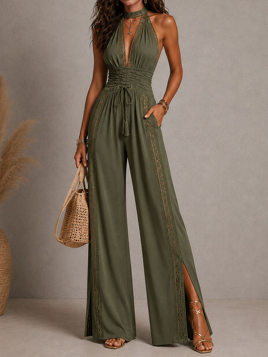 Diane | Boho Lace Wide-Leg Jumpsuit