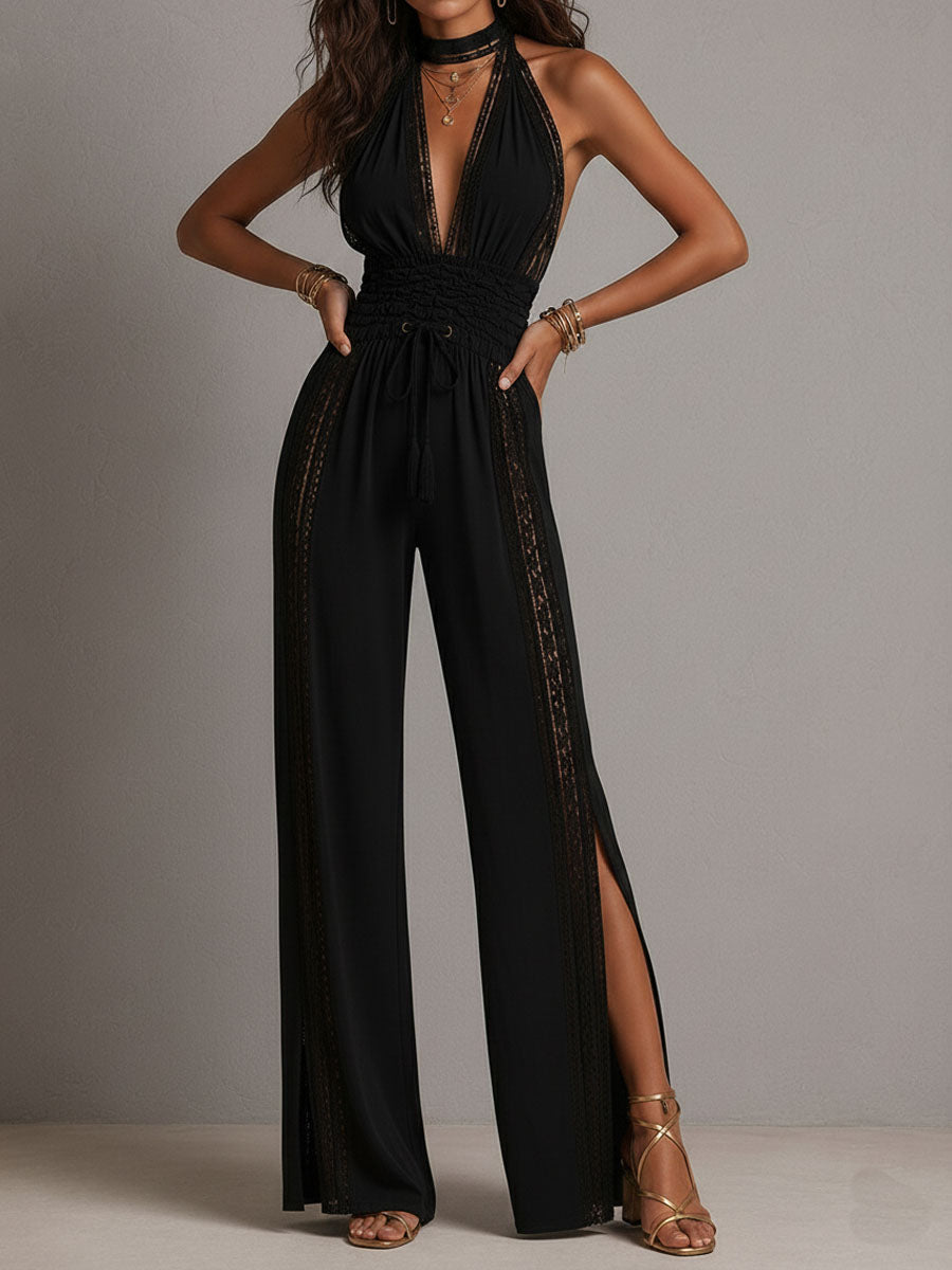 Diane | Boho Lace Wide-Leg Jumpsuit