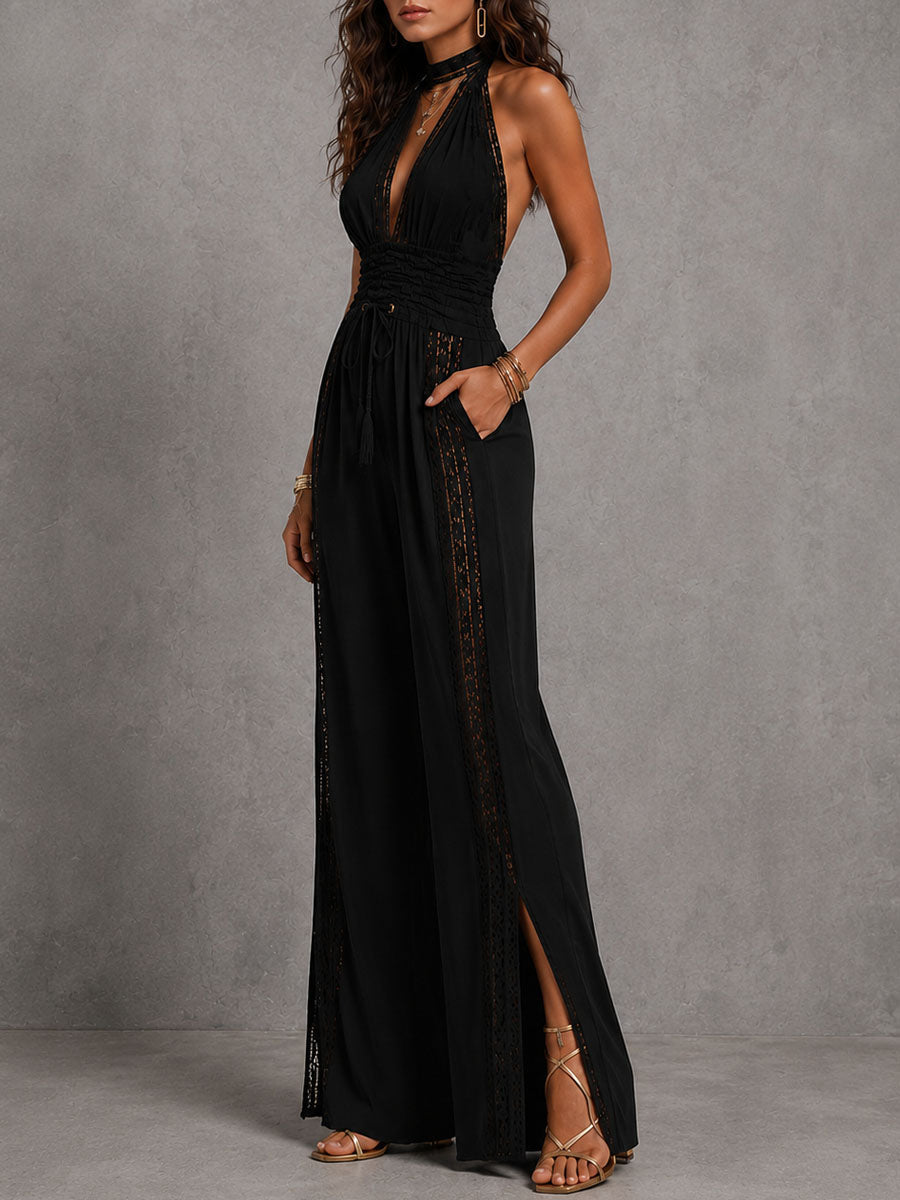 Diane | Boho Lace Wide-Leg Jumpsuit