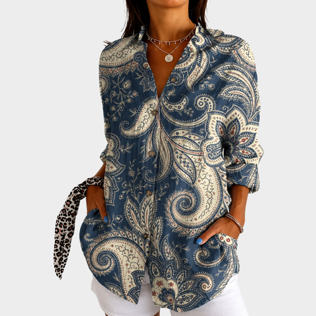 Navy Paisley Heritage Blouse