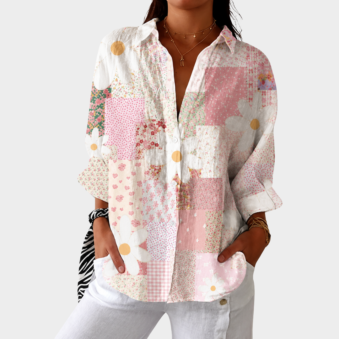 Pastel Quilt Patchwork Blouse