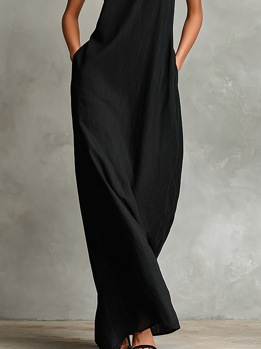 Macarena • Minimalist Black Long Dress