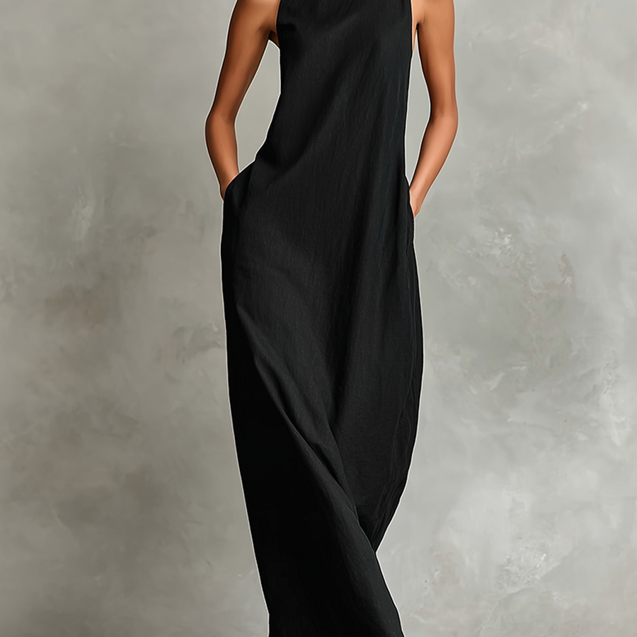 Macarena • Minimalist Black Long Dress