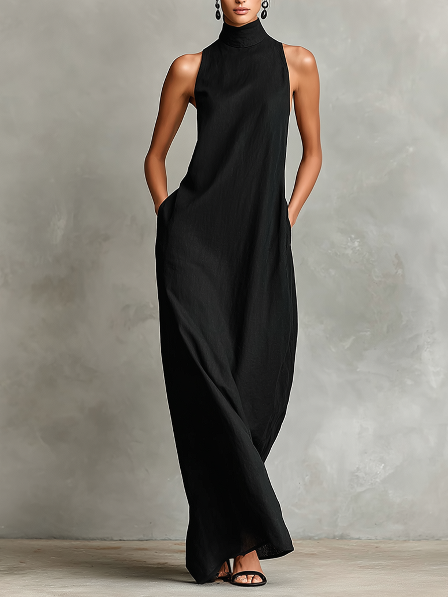 Macarena • Minimalist Black Long Dress