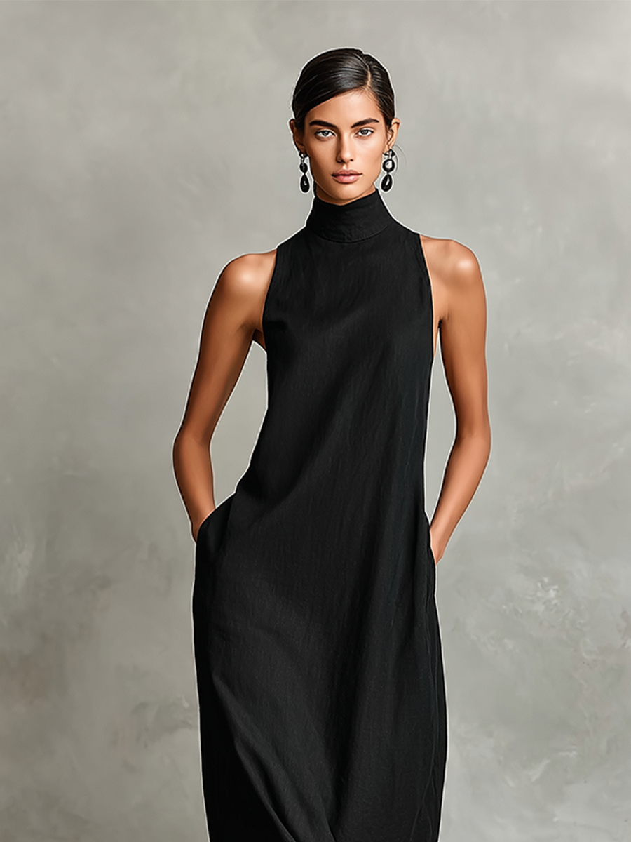 Macarena • Minimalist Black Long Dress