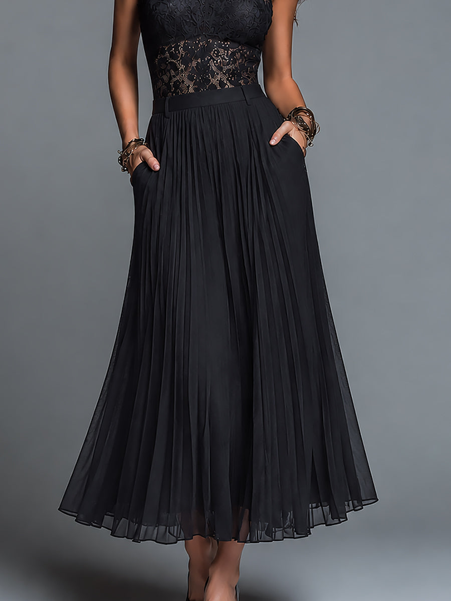 Colette | Lace Top and Pleated Skirt Set