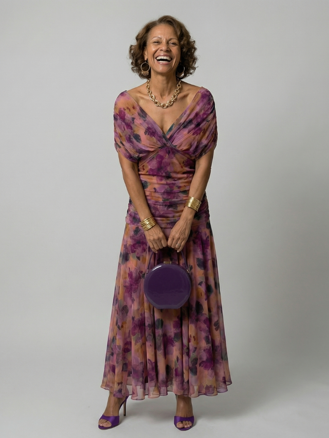 Calen | Off Shoulder Flow Midi Dresses