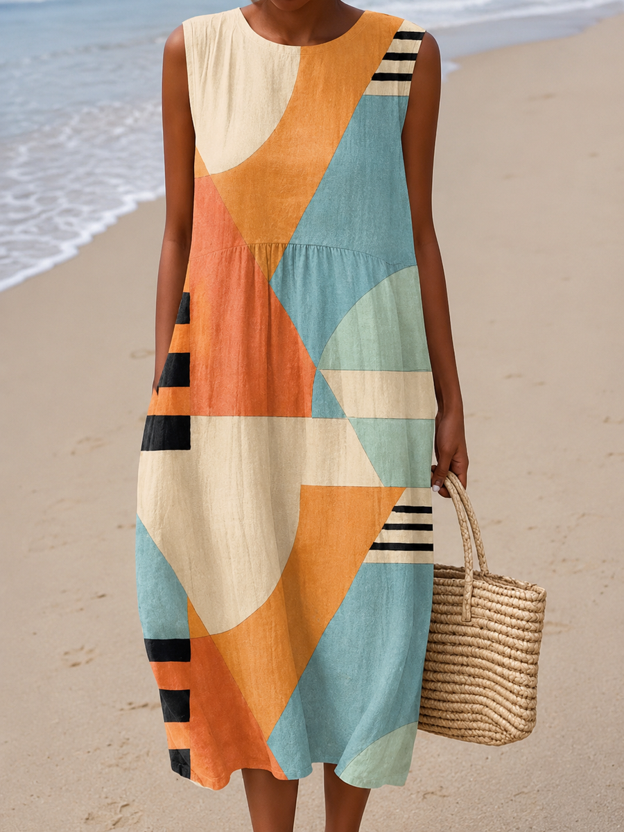 Iris™ Geometric Midi Dress