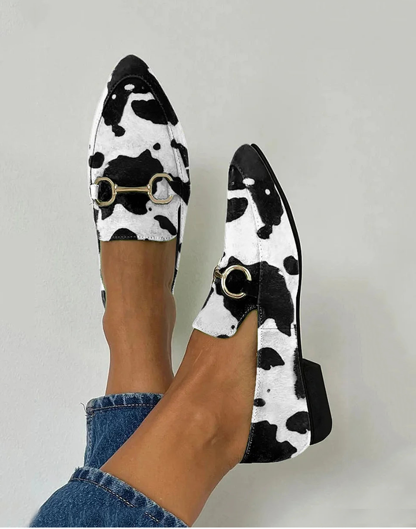 Diana - Printed loafers with buckle detail