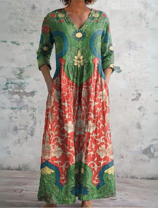 Folk Green & Red