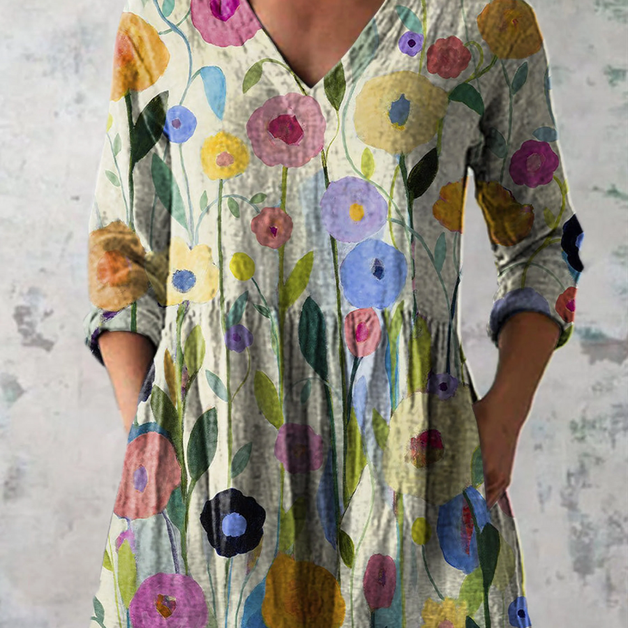 Louise | Long Blouse with V-Neck