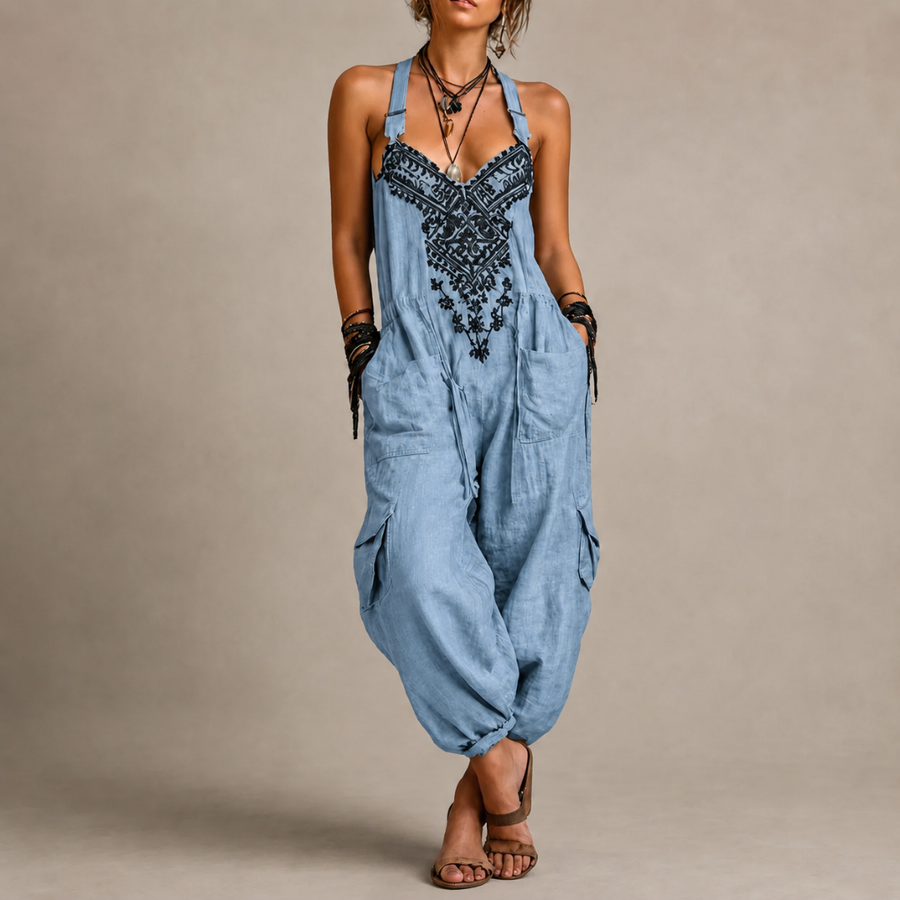 Astrid | Bohemian Embroidered Jumpsuit