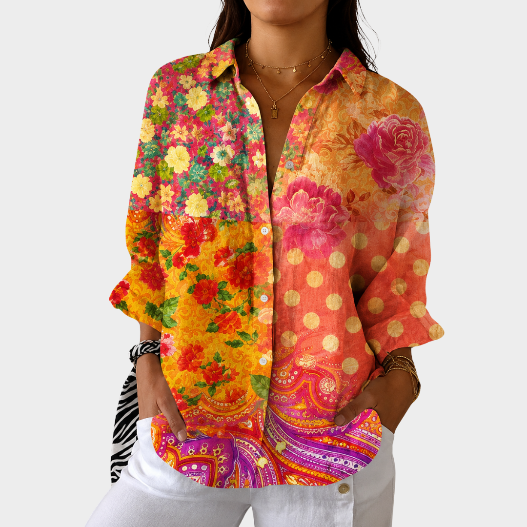 Marigold Patchwork Bloom Blouse
