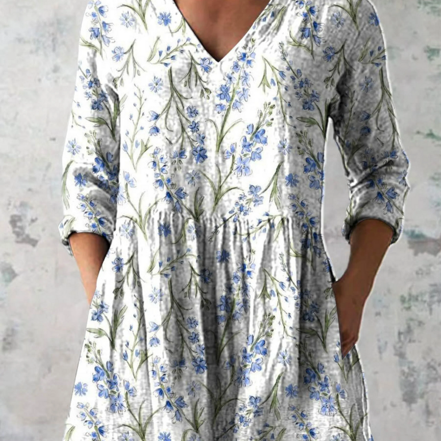 Jeanne | Long Blouse with V-Neck
