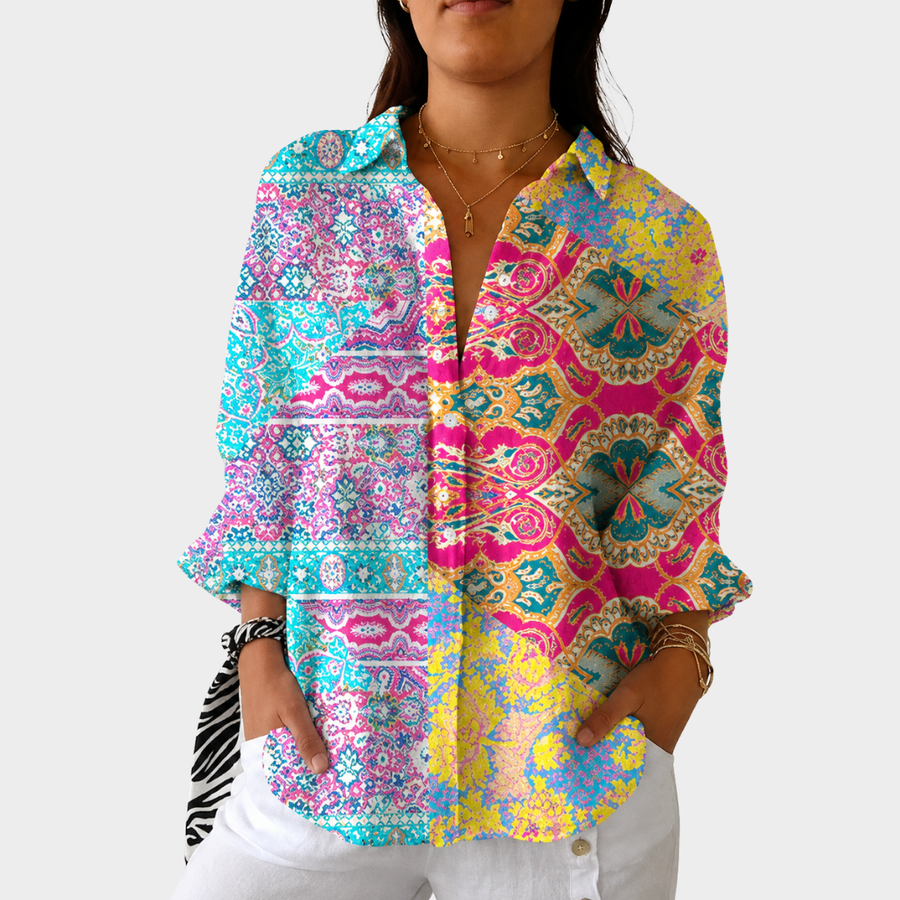 Aztec Bloom Geometry Blouse