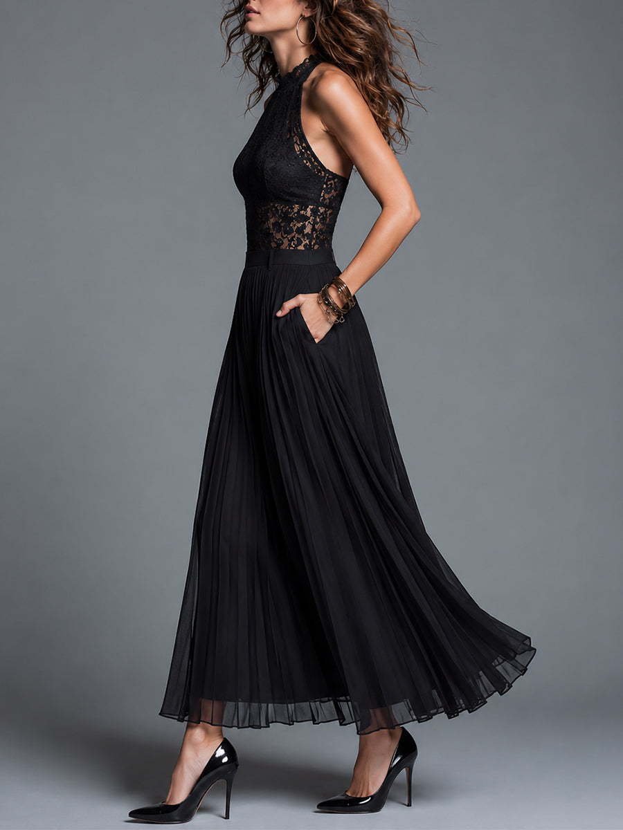Colette | Lace Top and Pleated Skirt Set