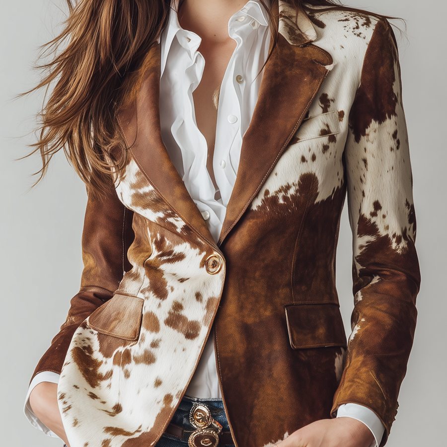 Winifred | Vintage Cow Print Blazer