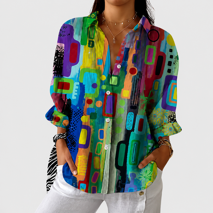 Bold Abstract Colour Blouse