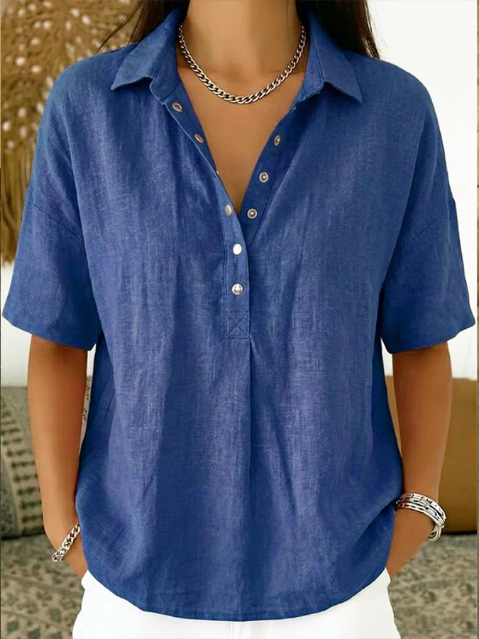 Imogen | Blouse with Collar and Button Detail