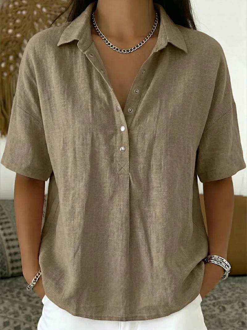 Imogen | Blouse with Collar and Button Detail