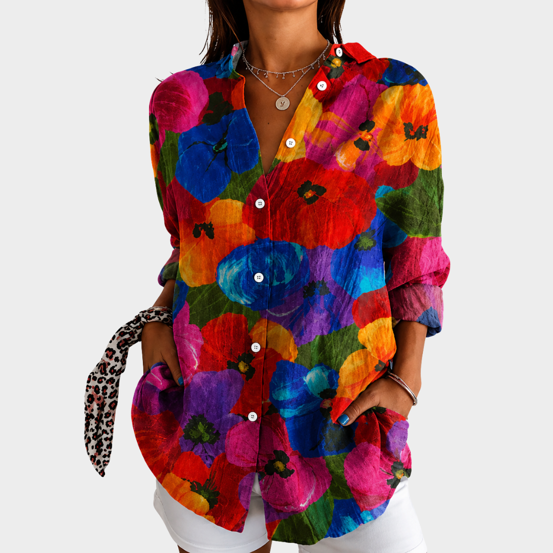 Vibrant Garden Bloom Blouse
