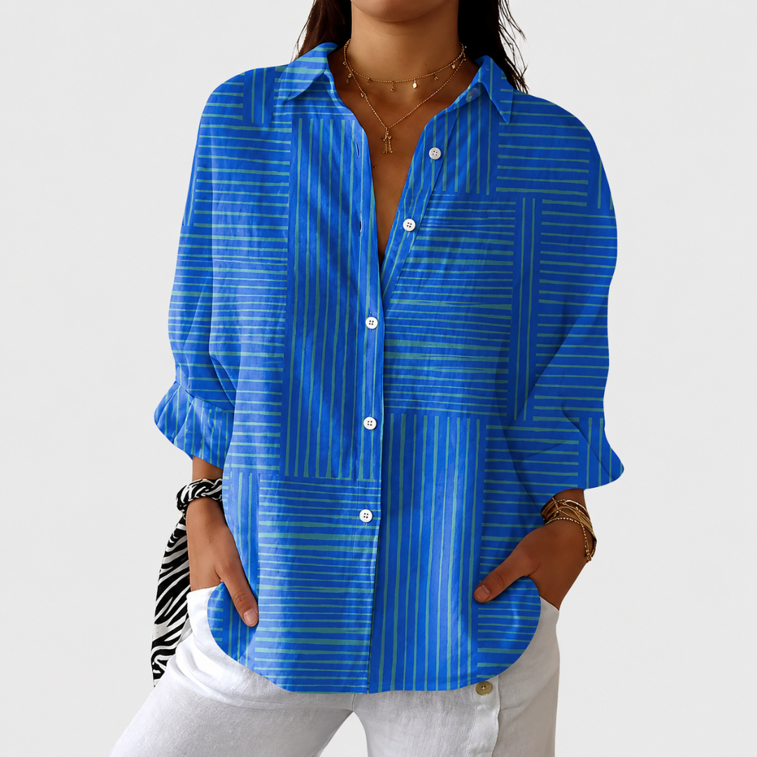 Cobalt Stripe Everyday Blouse
