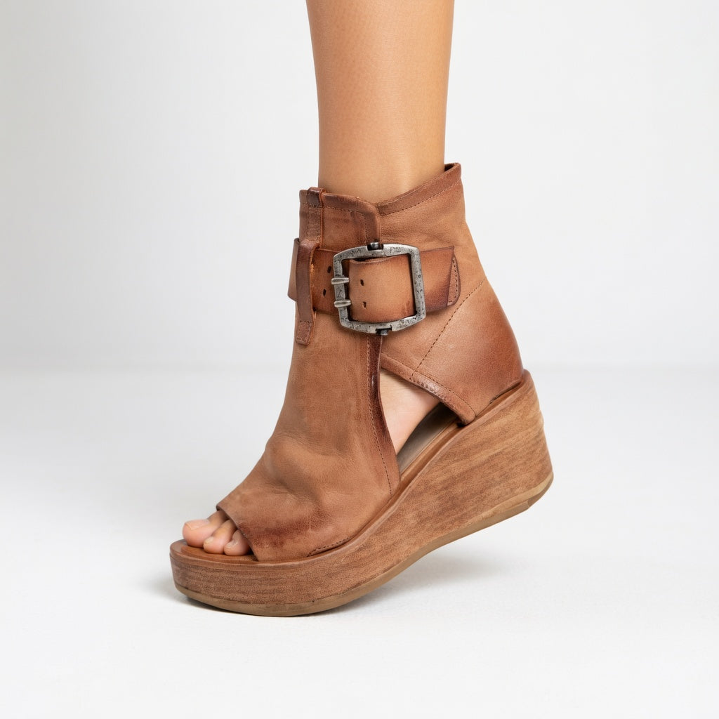 Orelisse | Modern Open-Back Wedge Ankle Boots
