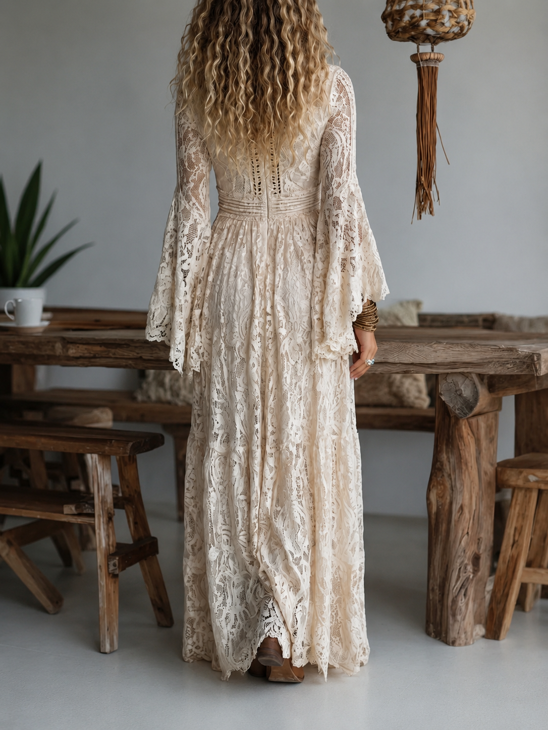 Noelene | Bell-Sleeve Maxi Dress