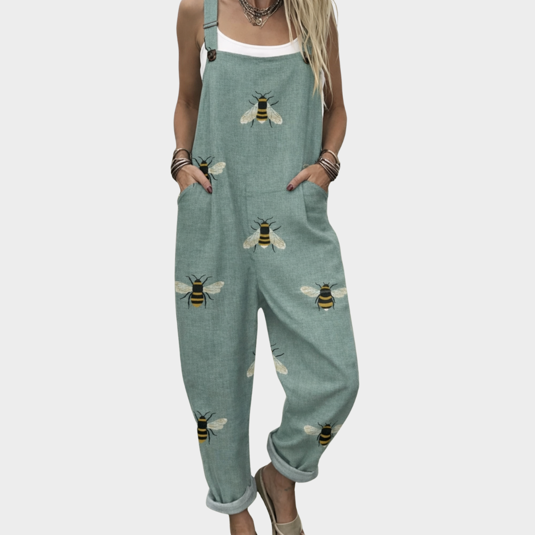Comfortable Printed Overalls