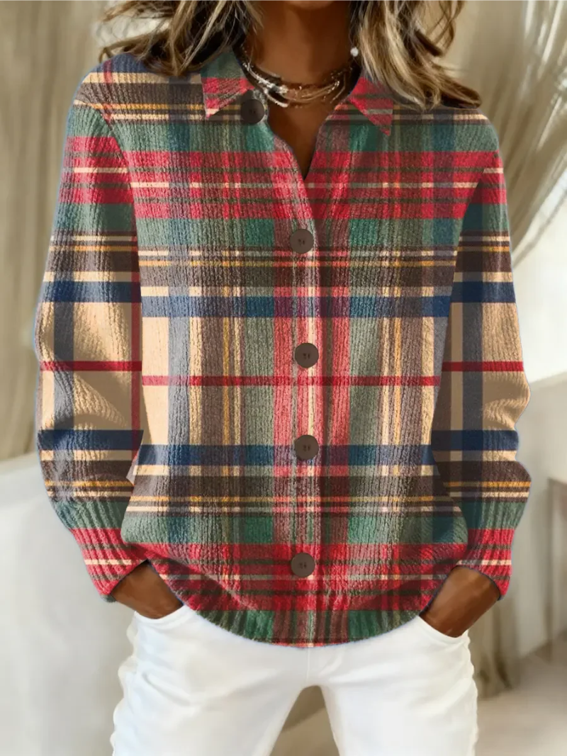 Gloria | Multicoloured Plaid Button Cardigan