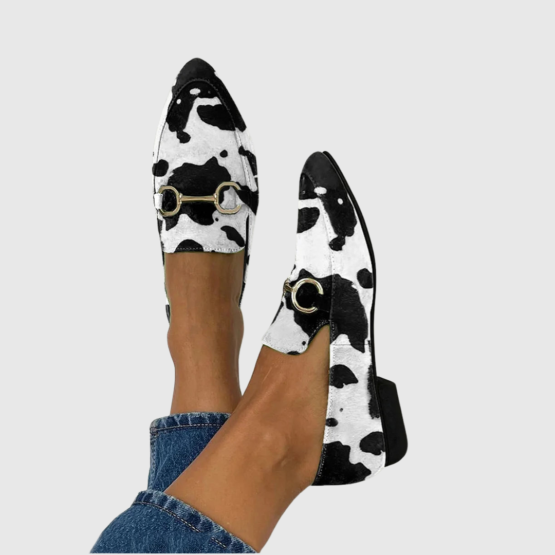 Diana - Printed loafers with buckle detail