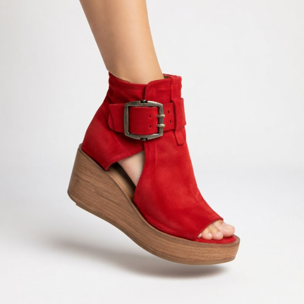 Orelisse | Modern Open-Back Wedge Ankle Boots
