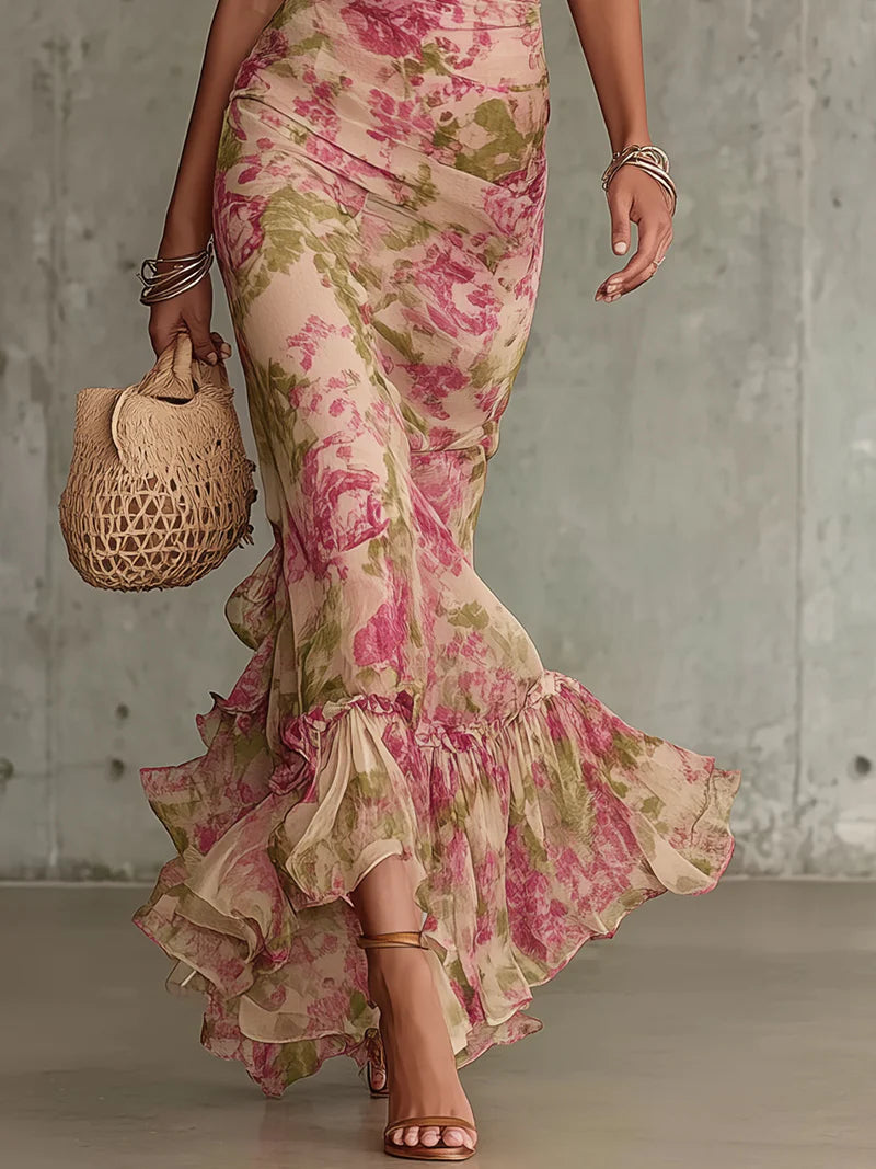 Rosalie | Maxi Dress with Vintage Rose Print