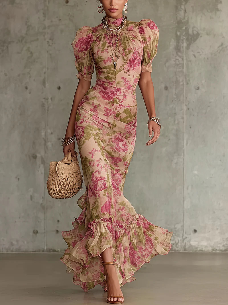 Rosalie | Maxi Dress with Vintage Rose Print