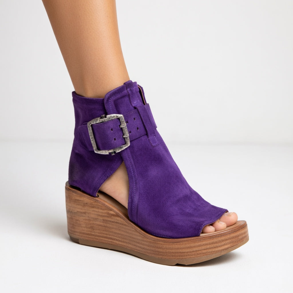 Orelisse | Modern Open-Back Wedge Ankle Boots