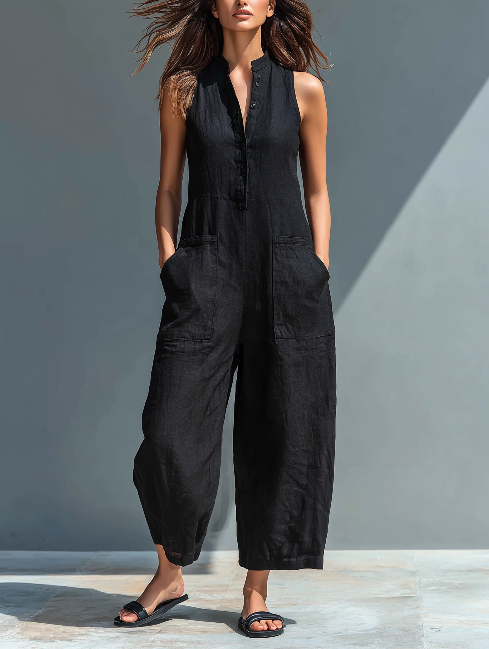 Lotte | Minimalist Sleeveless Dungaree Dress