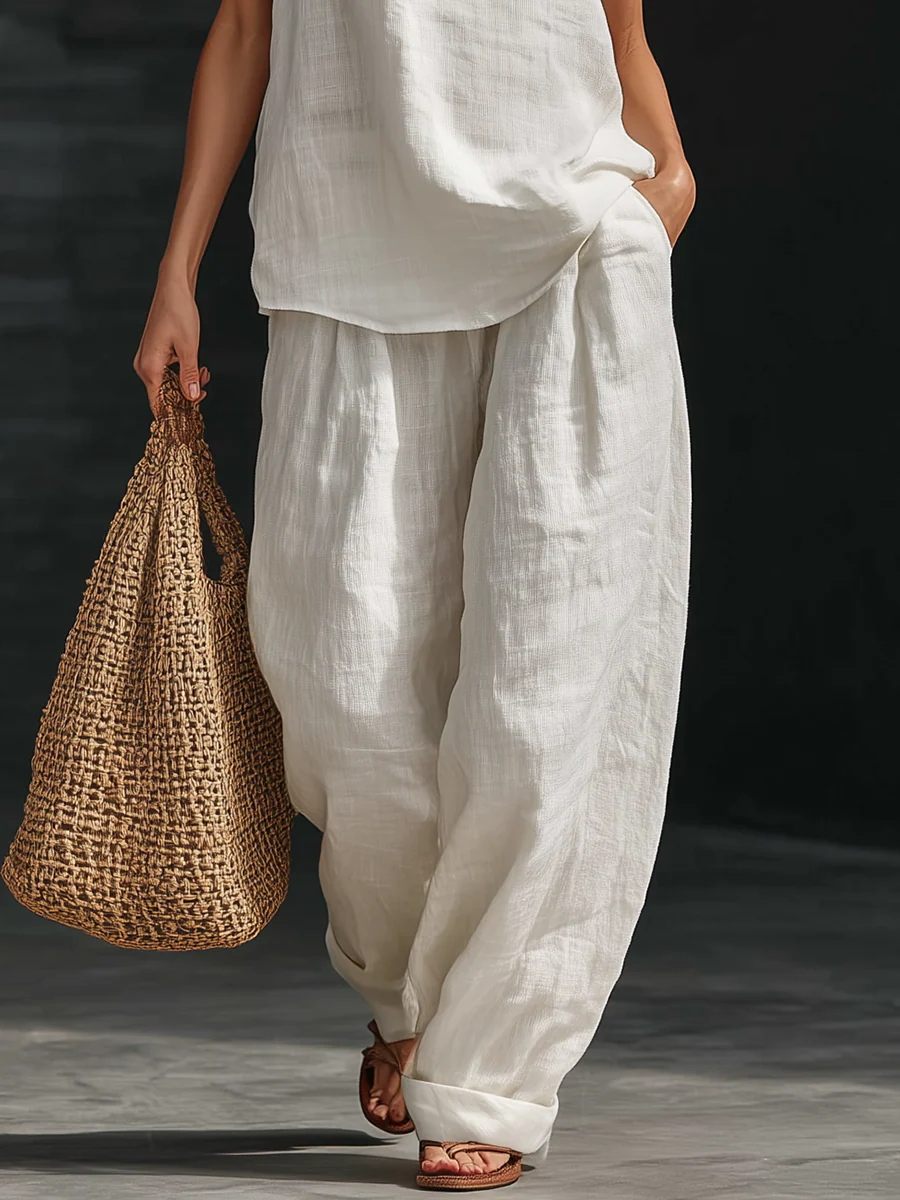 Zoë | Sleeveless Set with Wide-Leg Trousers