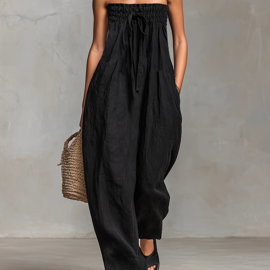 Nina | Strapless Jumpsuit with Bow Detail
