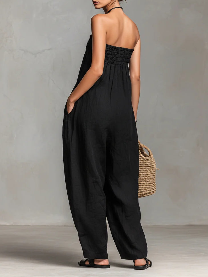 Nina | Strapless Jumpsuit with Bow Detail