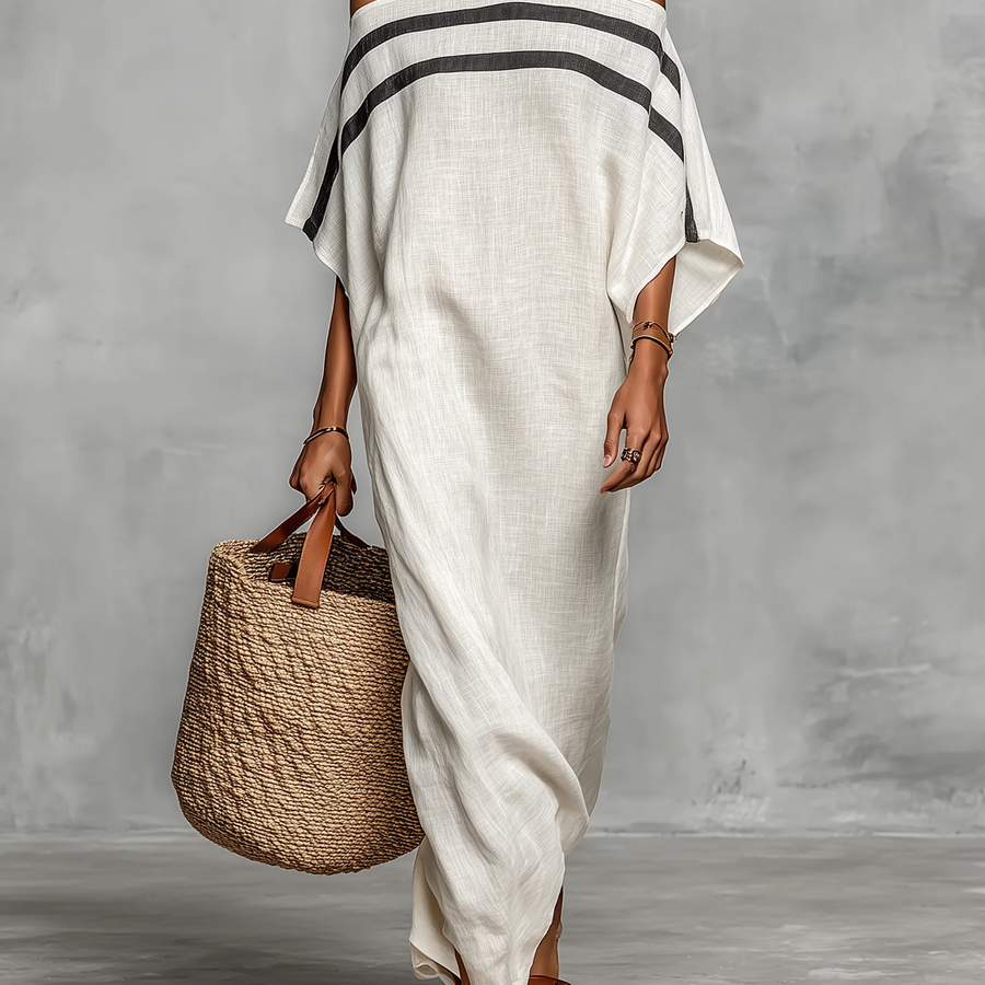 Aveline | Off-Shoulder Maxi Dress with Batwing Sleeves