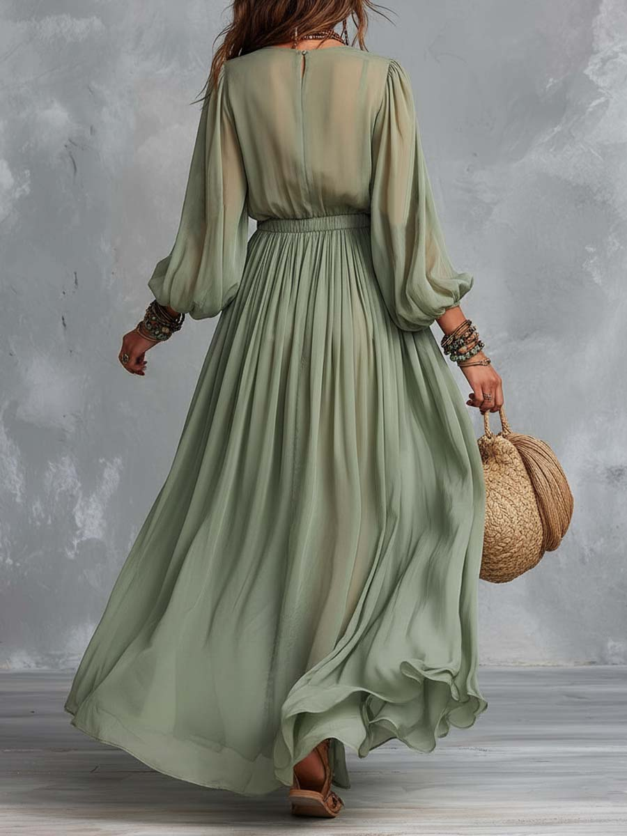 Élodine | Bohemian Maxi Dress with Floral Print