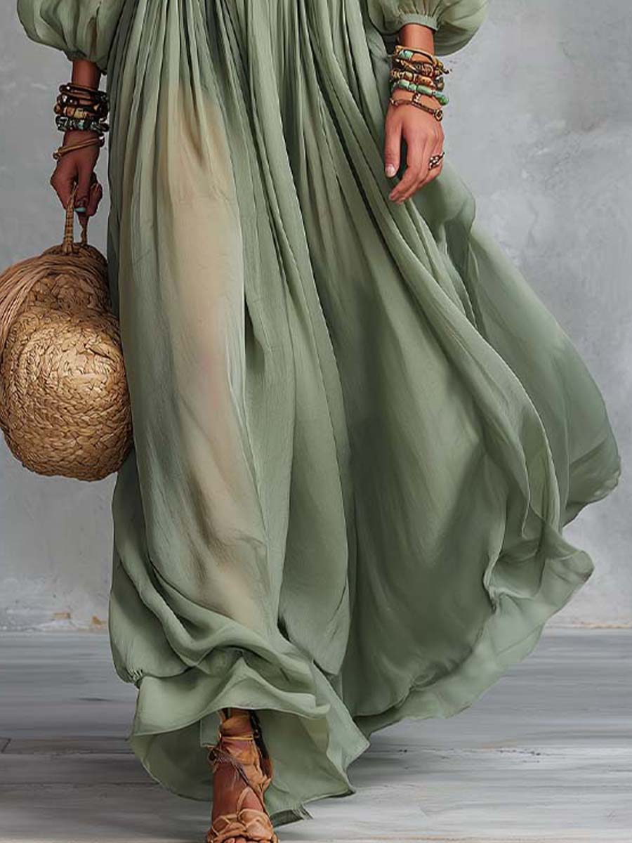 Élodine | Bohemian Maxi Dress with Floral Print