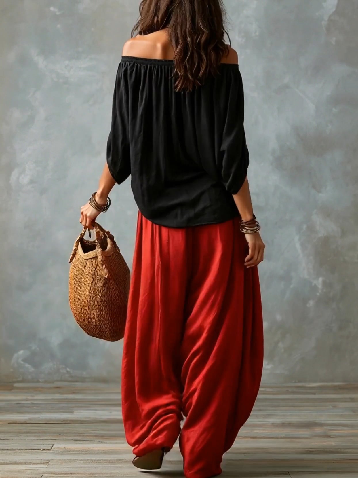 Luna - Off-Shoulder Set and Fluid Pants