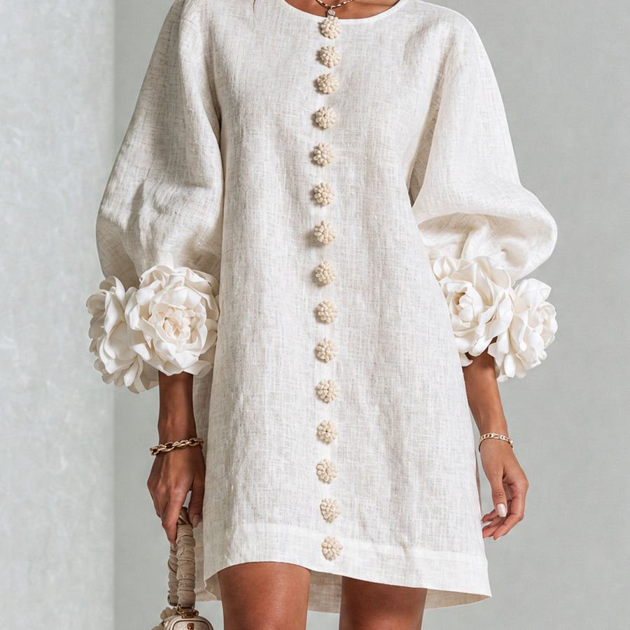 FLORENCE | FLORAL BUTTON-FRONT MINI DRESS