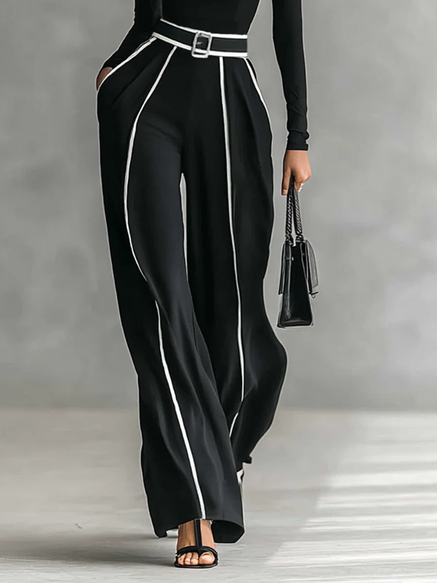 Vera | Elegant Two-Piece Set with Contrast Trim