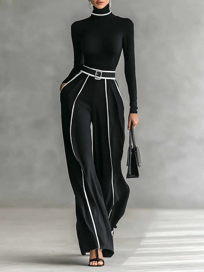 Vera | Elegant Two-Piece Set with Contrast Trim